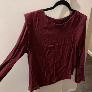 ASTR Blouse Burgundy Long Sleeve